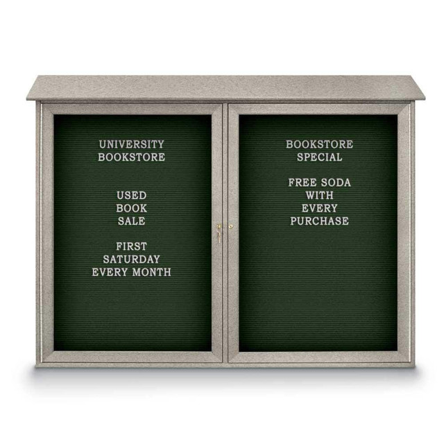 United Visual Products UVDD5240LB-LTGR Enclosed Letter Board: 52" Wide, 40" High, Fabric, Woodland Green