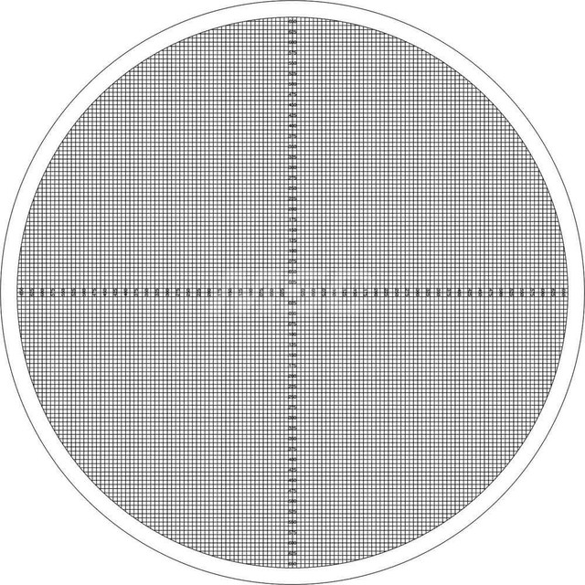 Suburban Tool OC250X 13-3/4 Inch Diameter, Grid, Mylar Optical Comparator Chart and Reticle