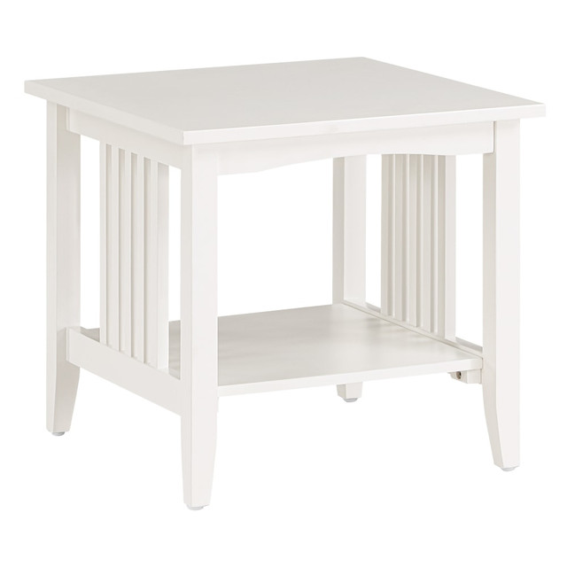 OFFICE STAR PRODUCTS SRA09-WH Office Star Sierra Mission End Table, 19inH x 20inW x 20inD, White OFFICE STAR PRODUCTS SRA09-WH Office Star Sierra Mission End Table, 19inH x 20inW x 20inD, White