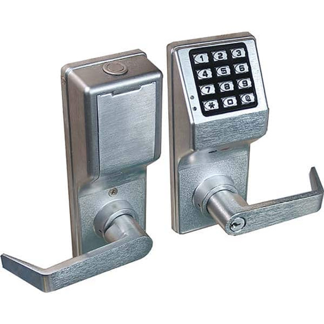 Alarm Lock DL4100 US26D Lever Locksets; Type: Entrance; Door Thickness: 1-3/4; Back Set: 2-3/4; For Use With: Commercial Doors; Finish/Coating: Satin Chrome; Material: Steel; Material: Steel; Door Thickness: 1-3/4; Lockset Grade: Grade 1; Cylinder Ty