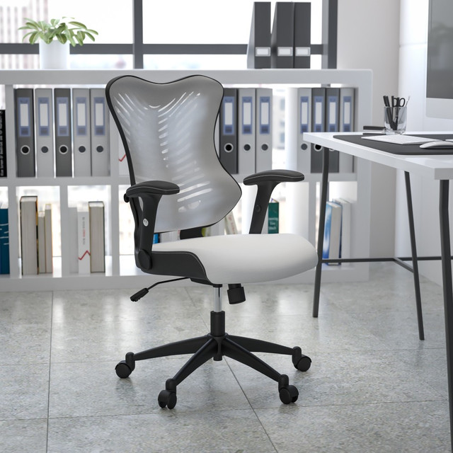 FLASH FURNITURE BLZP806WH Ergonomic Mesh High-Back Executive Office Chair, White FLASH FURNITURE BLZP806WH Ergonomic Mesh High-Back Executive Office Chair, White
