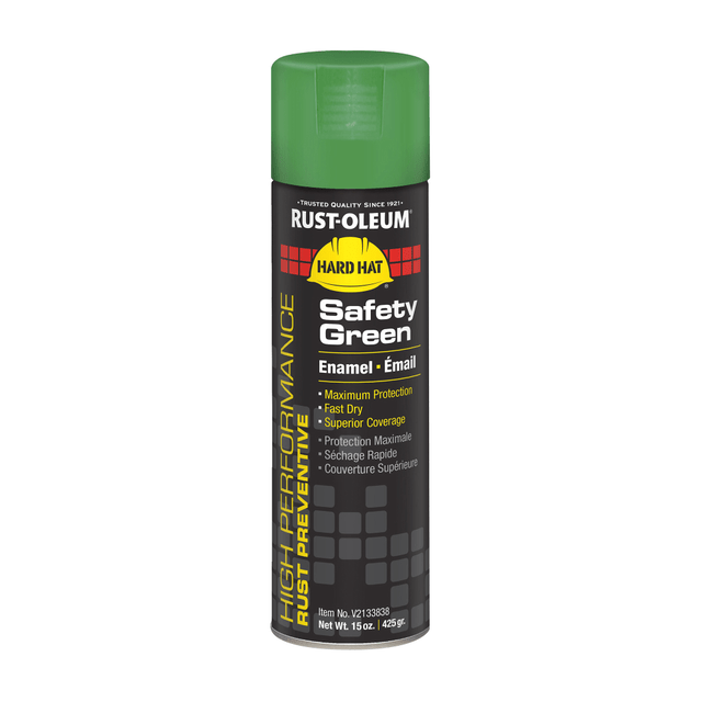 RUST-OLEUM CORPORATION V2133838 Rust-Oleum Hard Hat High Performance V2100 System Rust Preventive Enamel Spray Paint, 15 Oz, Gloss Safety Green, Case Of 6 Cans RUST-OLEUM CORPORATION V2133838 Rust-Oleum Hard Hat High Performance V2100 System Rust Preventive Enamel Spray Paint, 15 Oz, Gloss Safety Green, Case Of 6 Cans
