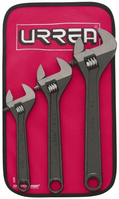 Urrea 795S Adjustable Wrench Set: 3 Pc, 1 to 1-5/16" Wrench, Inch
