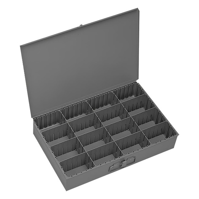 Durham 131-95 Small Parts Storage Drawers; Drawer Type: Large Storage Drawer ; Number Of Compartments: 16.000 ; Removable Dividers: No ; Drawer Material: Steel ; Color: Gray ; Drawer Depth: 12.4375in