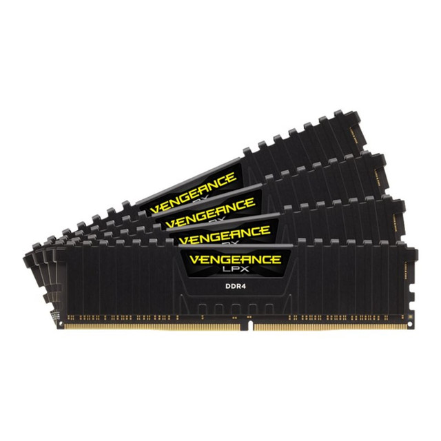 CORSAIR MEMORY, INC. Corsair CMK16GX4M4A2666C16  Vengeance LPX 16GB (4x4GB) DDR4 DRAM 2666MHz C16 Memory Kit - 16 GB (4 x 4GB) - DDR4-2666/PC4-21300 DDR4 SDRAM - 2666 MHz - CL16 - 1.20 V - Non-ECC - Unbuffered - 288-pin - DIMM - Lifetime Warranty