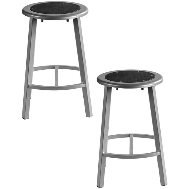 National Public Seating TTSG24-S10 Stationary Stools; Seat Depth: 14in ; Seat Width: 14in ; Product Type: Fixed Height Stool ; Base Type: 4-Leg Base with Curved Footring ; Minimum Seat Height: 24in ; Maximum Seat Height: 24in