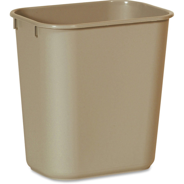 RUBBERMAID 295500BGCT  Commercial 13 QT Standard Deskside Wastebaskets - 3.25 gal Capacity - Rectangular - Dent Resistant, Rust Resistant, Easy to Clean, Durable - 12.1in Height x 8.3in Width x 11.4in Depth - Plastic - Beige - 12 / Carton