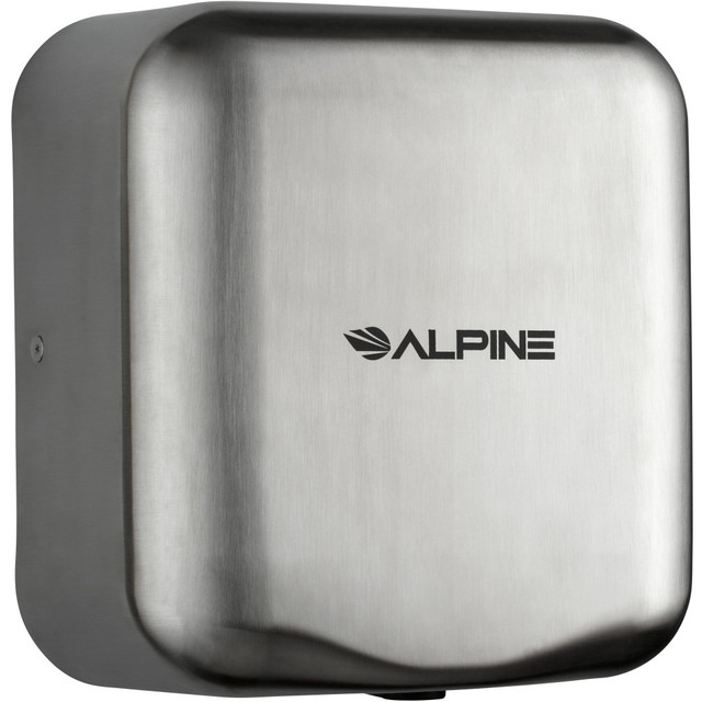 ADIR CORP. ALP400-10-SSB-PKG Alpine Industries Hemlock Commercial Automatic High-Speed Electric Hand Dryer With Wall Guard, Brushed Silver ADIR CORP. ALP400-10-SSB-PKG Alpine Industries Hemlock Commercial Automatic High-Speed Electric Hand Dryer With Wall Guard, Brushed Silver