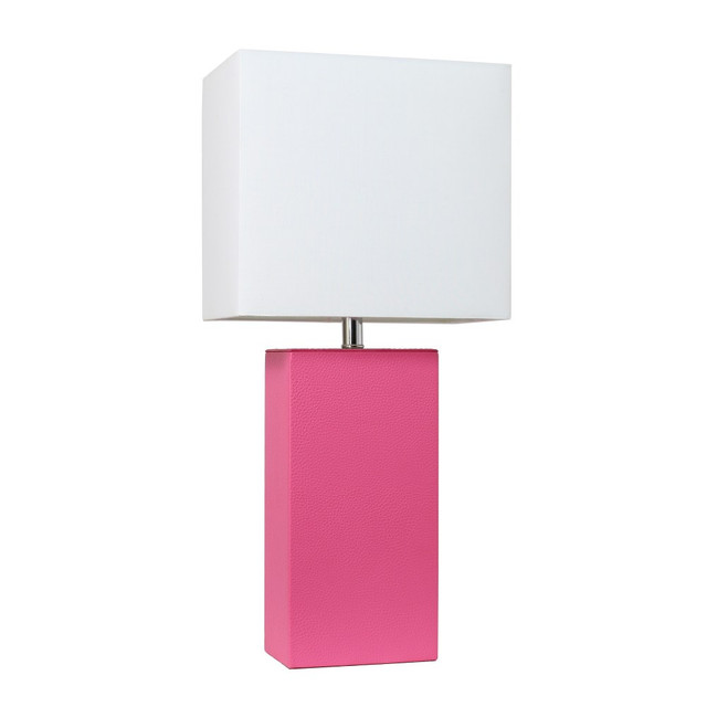 ALL THE RAGES INC Lalia Home LHT-3008-HP  Lexington Table Lamp, 21inH, White/Hot Pink