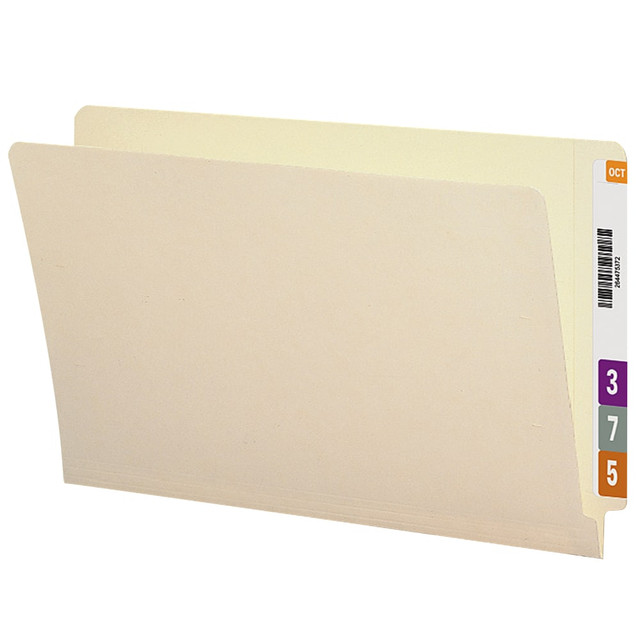 SMEAD MFG CO ET2-150C Smead Manila Reinforced End-Tab Folders, Straight Cut, Legal Size, Pack Of 100