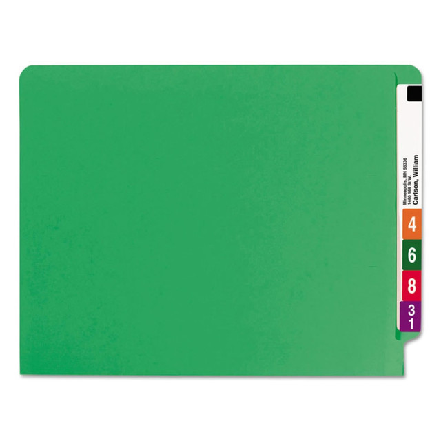 SMEAD MFG CO ET2-150LGN Smead Color End-Tab Folders, Straight Cut, Letter Size, Green, Box Of 100 SMEAD MFG CO ET2-150LGN Smead Color End-Tab Folders, Straight Cut, Letter Size, Green, Box Of 100
