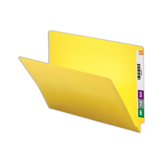 SMEAD MFG CO ET2-150LY Smead Color End-Tab Folders, Straight Cut, Letter Size, Yellow, Box Of 100 SMEAD MFG CO ET2-150LY Smead Color End-Tab Folders, Straight Cut, Letter Size, Yellow, Box Of 100