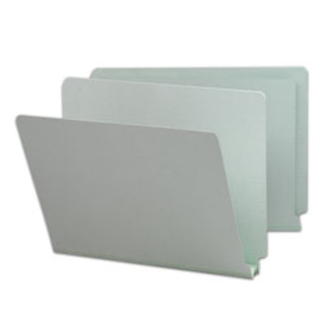 SMEAD MFG CO 2ET500 Smead Extra-Strength Pressboard End-Tab Folders, Straight Cut, Legal Size, 100% Recycled, Gray/Green, Pack Of 25 SMEAD MFG CO 2ET500 Smead Extra-Strength Pressboard End-Tab Folders, Straight Cut, Legal Size, 100% Recycled, Gray/Green, Pack Of 25