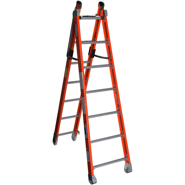 Werner 7807 7-Step Fiberglass Folding Step Ladder: Type IAA, 375 lb Capacity, 7' High