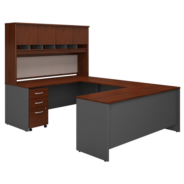 BUSH INDUSTRIES INC. SRC094HCSU Bush Business Furniture 72inW U-Shaped Corner Desk With Hutch And Storage, Hansen Cherry/Graphite Gray, Standard Delivery BUSH INDUSTRIES INC. SRC094HCSU Bush Business Furniture 72inW U-Shaped Corner Desk With Hutch And Storage, Hansen Cherry/Graphite Gray, Standard Delivery