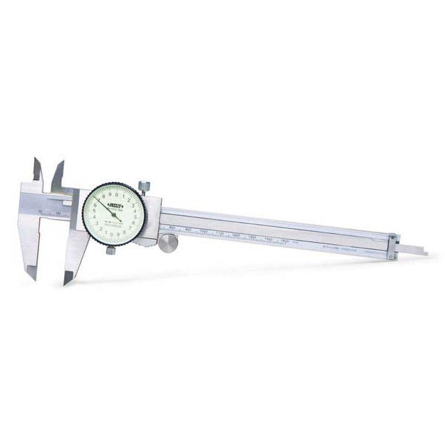 Insize USA LLC 1312-150A Dial Calipers; Accuracy (mm): +/-0.03 ; Dial Face Color: White ; Calibrated: Yes ; Dial Case Color: Gray