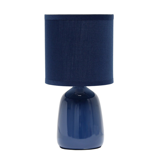 ALL THE RAGES INC Simple Designs LT1134-NAV  Thimble Base Table Lamp, 10-1/16inH, Navy/Navy