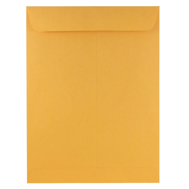 JAM PAPER AND ENVELOPE JAM Paper 4132I  Open-End 9in x 12in Envelopes, Gummed Seal, Brown Kraft, Pack Of 50 Envelopes