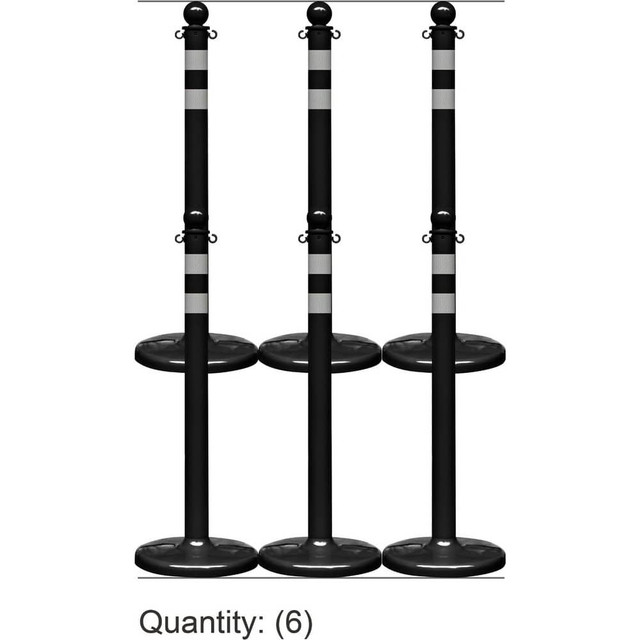 Mr. Chain 72150-6 Pedestrian Barrier Kits; Chain Material: Polyethylene ; Post Material: HDPE ; Surface Pattern: Reflective ; Chain Color: Red ; Post Color: Red ; Chain Trade Size: 8in