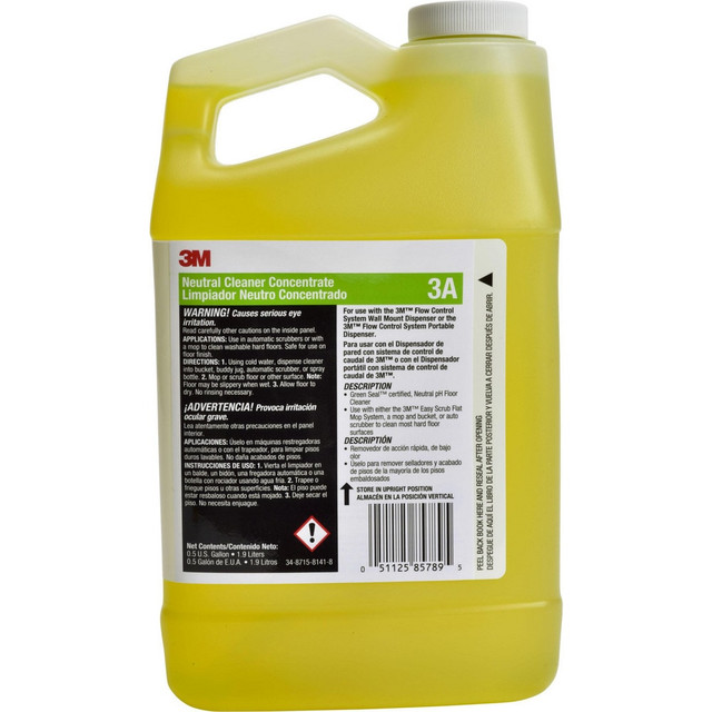 3M 7010293201 Neutral Cleaner: 0.5 gal Bottle, Use on Resilient Floor Surfaces including Marble, Ceramic, Terrazzo & Vinyl Composition Tiles and Finished Wood