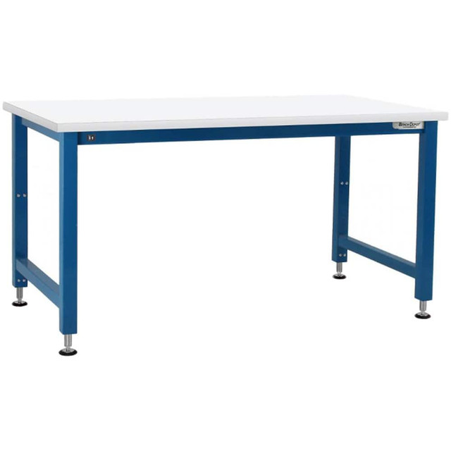 BenchPro AEFE2460-LBFR-W Stationary Work Bench: 60" Wide, 24" Deep, 42" High, Light Blue & White