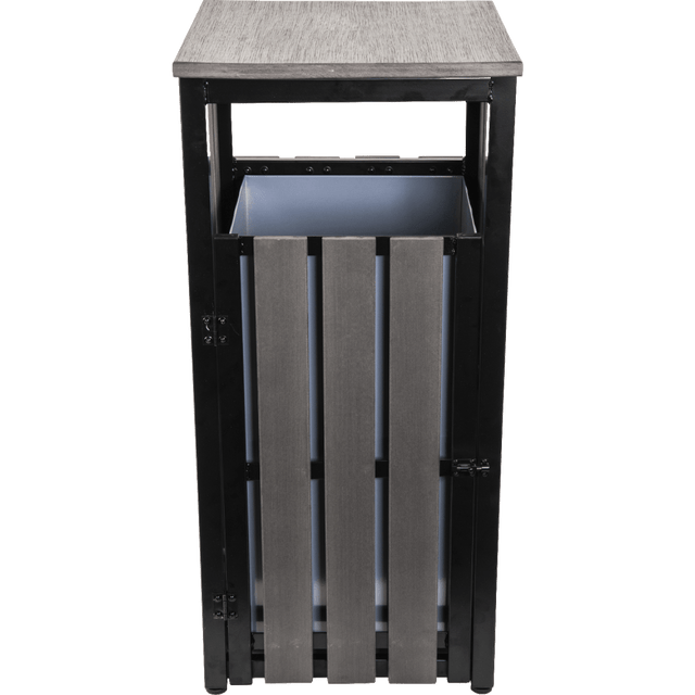 SP RICHARDS 42693 Lorell Outdoor Waste Bin, 14.69 Gallons, Charcoal