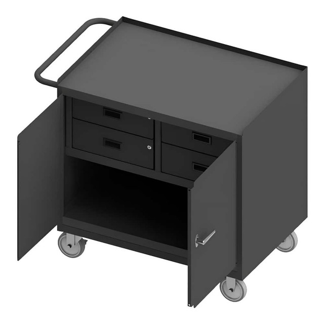 Durham 3119-95 Mobile Work Centers; Center Type: Mobile Bench Cabinet ; Load Capacity: 1200 ; Depth (Inch): 42-1/8 ; Height (Inch): 36-3/8 ; Number Of Bins: 0 ; Color: Gray