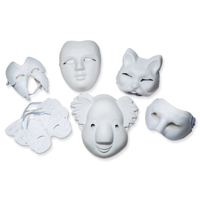 PACON CORPORATION CK-4199 Creativity Street Paperboard Masks, White, Pack Of 24 Masks PACON CORPORATION CK-4199 Creativity Street Paperboard Masks, White, Pack Of 24 Masks