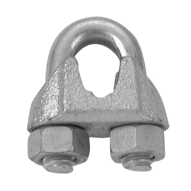 Campbell T7670429 Wire Rope Clip, Thimble Clip & Thimble: 3/16" Rope Dia, Steel