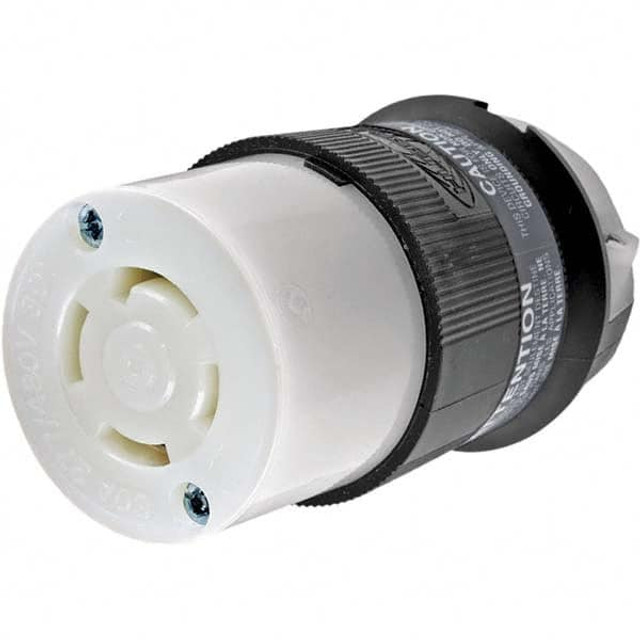 Hubbell Wiring Device-Kellems HBL2763 Locking Inlet: Connector, Industrial, L19-30R, 277 & 480V, Black & White