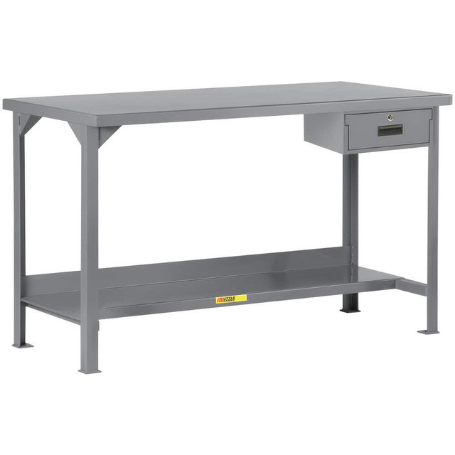 Little Giant. WST2-2448-36-DR Stationary Work Benches, Tables; Bench Style: Welded Work Table ; Edge Type: Square ; Leg Style: 4-Leg; Fixed ; Depth (Inch): 48in ; Color: Gray ; Maximum Height (Inch): 36in