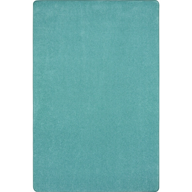 JOY CARPETS & CO. 623N-08 Joy Carpets Kid Essentials Solid Color Rectangle Area Rug, Just Kidding, 4ft x 6ft, Seafoam