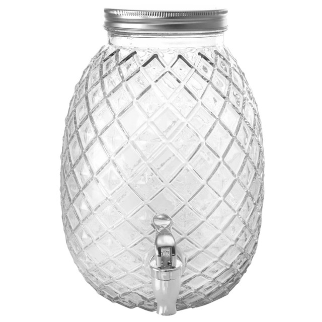 GIBSON OVERSEAS INC. 995112682M Gibson Home Pineapple Drink Dispenser, 1.2 Gallon, Clear