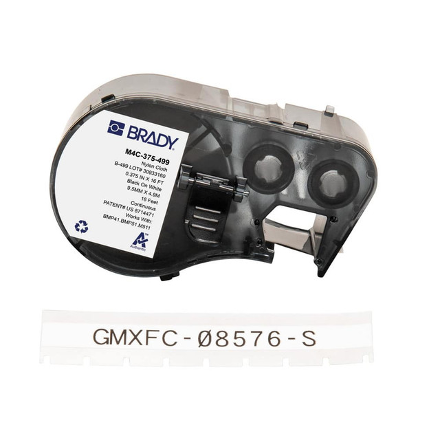 Brady 170793 Labels, Ribbons & Tapes; Application: Label Printer Cartridge ; Type: Label Printer Cartridge ; Color Family: White ; Color: Black on White ; For Use With: BMP41; BMP51; BMP53; M511 ; Material: Nylon