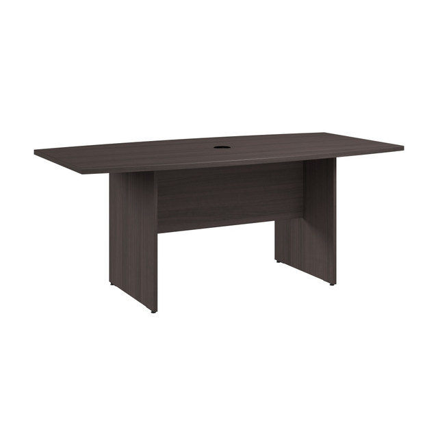 BUSH INDUSTRIES INC. 99TB7236SG Bush Business Furniture 72inW x 36inD Boat-Shaped Conference Table With Wood Base, Storm Gray, Standard Delivery BUSH INDUSTRIES INC. 99TB7236SG Bush Business Furniture 72inW x 36inD Boat-Shaped Conference Table With Wood Base, Storm Gray, Standard Delivery