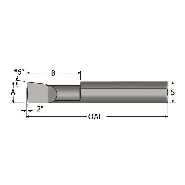 Scientific Cutting Tools LHB4902600 Boring Bar: 0.49" Min Bore, 2.6" Max Depth, Left Hand Cut, Submicron Solid Carbide