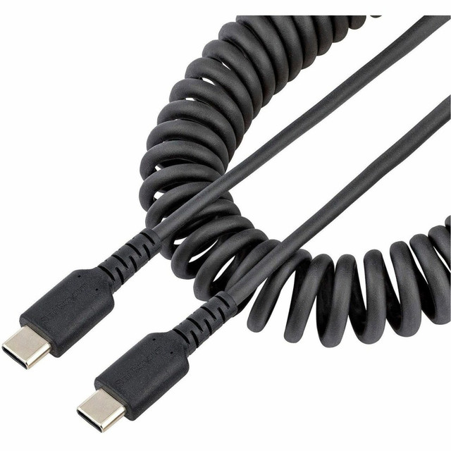 STARTECH.COM R2CCC-1M-USB-CABLE 3ft (1m) USB C Charging Cable, Coiled Heavy Duty Fast Charge & Sync USB-C Cable, High Quality USB 2.0 Type-C Cable, Black - 3.3ft (1m) Coiled USB C to USB C charging cable with aramid fiber for increased tensile stren STARTECH.COM R2CCC-1M-USB-CABLE 3ft (1m) USB C Charging Cable, Coiled Heavy Duty Fast Charge & Sync USB-C Cable, High Quality USB 2.0 Type-C Cable, Black - 3.3ft (1m) Coiled USB C to USB C charging cable with aramid fiber for increased tensile stren