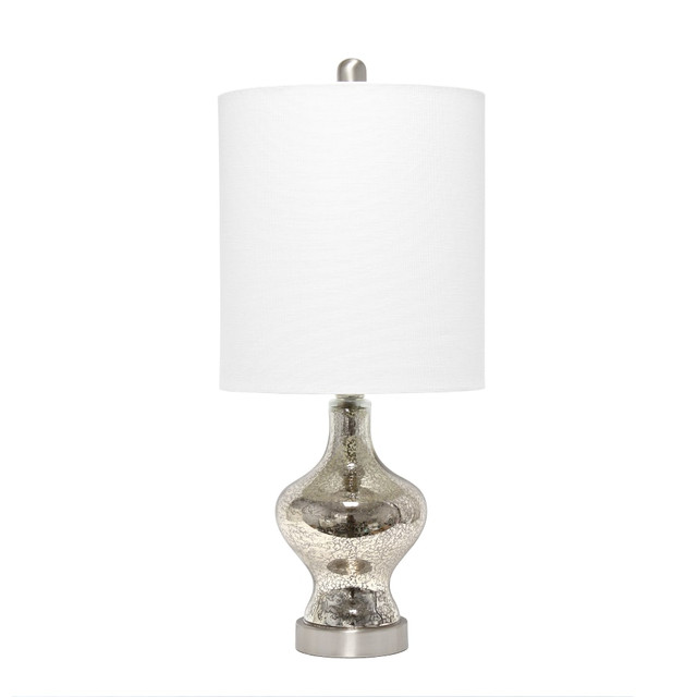 ALL THE RAGES INC Lalia Home LHT-5003-MR  Paseo Table Lamp, 22-1/2inH, White Shade/Mercury Base