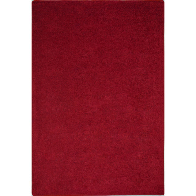 JOY CARPETS & CO. 80N-01 Joy Carpets Kid Essentials Solid Color Rectangle Area Rug, Endurance, 4ft x 6ft, Burgundy