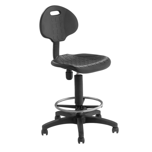 NATIONAL PUBLIC SEATING CORP 6722HB National Public Seating 6700 Series Kangaroo Polyurethane Task Chair Stool, 22 to 32in Seat Height, Black