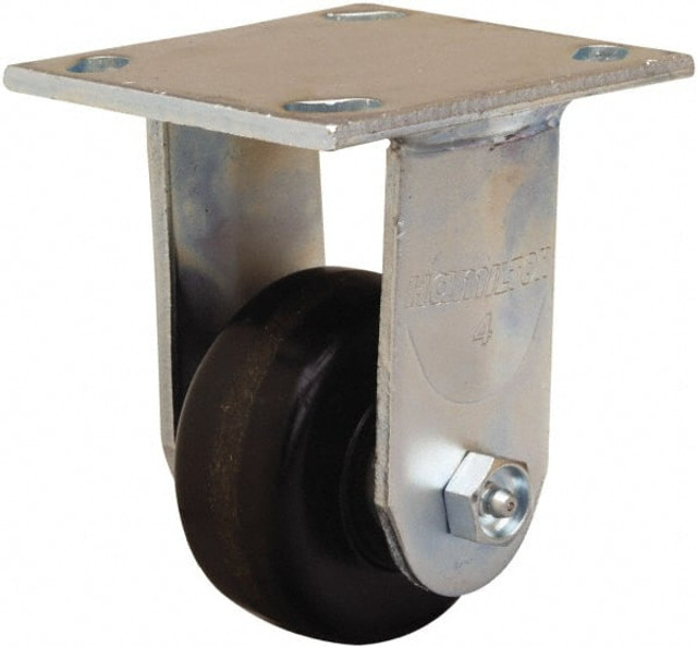 Hamilton R-WW-3P Rigid Top Plate Caster: Phenolic, 3-1/4" Wheel Dia, 1-1/2" Wheel Width, 550 lb Capacity, 5-1/4" OAH