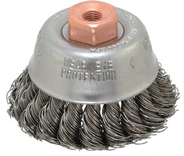 Osborn 0003355900 Cup Brush: 2-3/4" Dia, 0.02" Wire Dia, Steel, Knotted