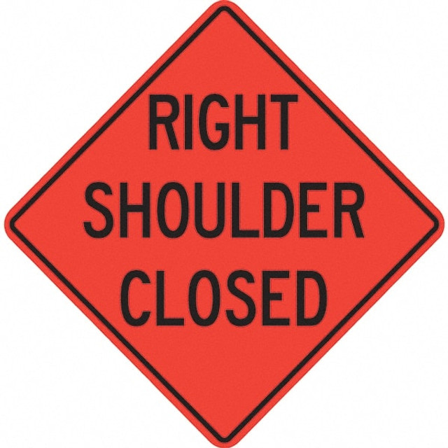 PRO-SAFE 07-800-3713-L Traffic Control Sign: Triangle, "Right Shoulder Closed"