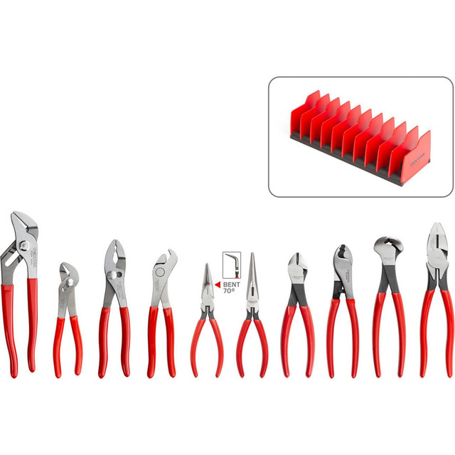 Tekton PLR99201 Plier Sets; Plier Type Included: Gripping, Cutting ; Container Type: None ; Handle Material: Non-Slip Grips ; Includes: 10 pliers ; Insulated: No ; Tether Style: Not Tether Capable