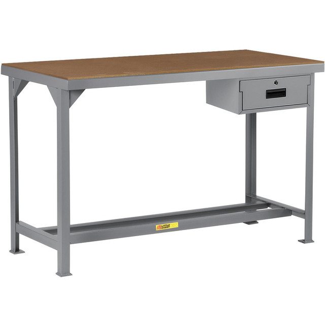 Little Giant. WSH1-3048-36-DR Stationary Work Benches, Tables; Bench Style: Heavy-Duty Use Workbench ; Edge Type: Square ; Leg Style: Fixed with Pre-Drill Holes for Anchoring ; Depth (Inch): 30 ; Color: Gray ; Maximum Height (Inch): 36