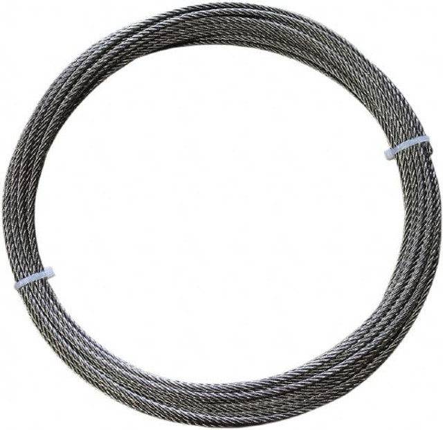 Loos & Co. SC063XXXX-0050C 50' Long, 3/16" x 3/16" Diam, Stainless Steel Wire Rope
