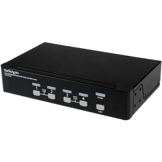 STARTECH.COM SV431DVIUA 4-Port KVM Switch for DVI Computers - 1U Rack-Mount KVM Switch with Audio - DVI KVM switch -2 port - 1U (SV431DVIUA) - KVM / audio / USB switch - 4 x KVM / audio / USB - 1 local user STARTECH.COM SV431DVIUA 4-Port KVM Switch for DVI Computers - 1U Rack-Mount KVM Switch with Audio - DVI KVM switch -2 port - 1U (SV431DVIUA) - KVM / audio / USB switch - 4 x KVM / audio / USB - 1 local user