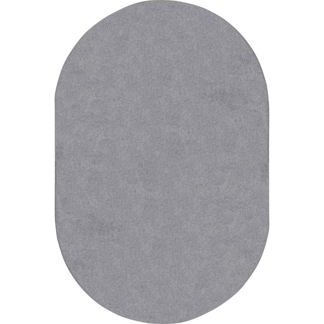 JOY CARPETS & CO. Joy Carpets 80SS-12  Kids Essentials Oval Area Rug, Endurance, 7-1/2ft x 12ft, Silver