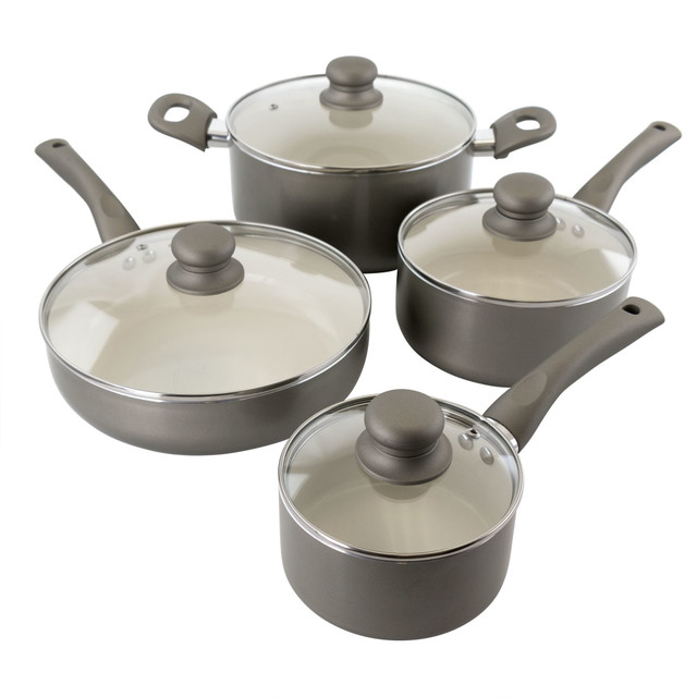 GIBSON OVERSEAS INC. Oster 995114073M  Cookware Set, Newcrest 8-Piece, Gray