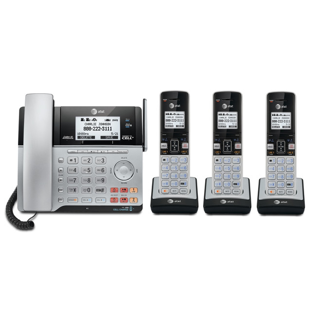 VTECH HOLDINGS LTD AT&amp;T 80-1258-00 AT&T TL86103 2-Line DECT 6.0 Expandable Corded/Cordless Phone System with Digital Answering System
